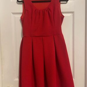 Red Fit and Flare Midi Dress